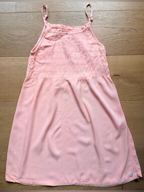 Roxy Girls Crinkle Sundress Medium Peach Smocking Adjustable Straps Light VGUC